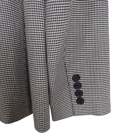 Lauren Ralph Lauren‎ Womens Houndstooth Blazer Jacket Black White 2-Button sz 10 - Picture 7 of 16